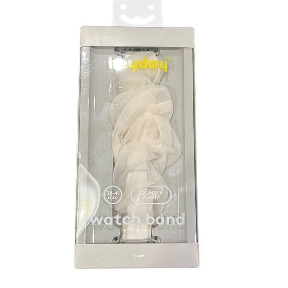 Heyday Apple Watch Band White Fabric Ruffle 38-41MM NEW - Picture 1 of 4